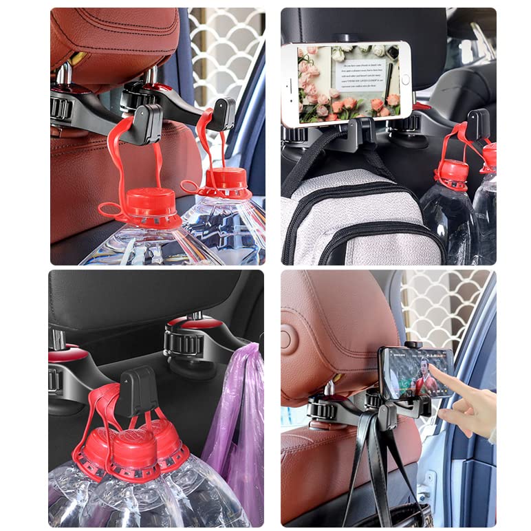 1+1 GRATIS | Praktischer 2-in-1-Autokopfstützenhaken – für Taschen, Einkäufe und als Smartphone-Halter Zorenza