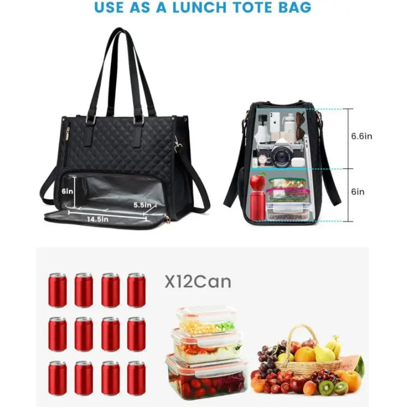 2-in-1 Elegante Tasche mit Isoliertem Lebensmittel-Fach Zorenza