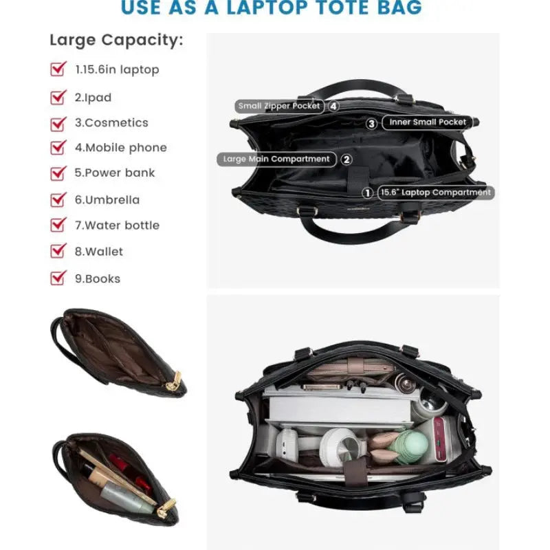 2-in-1 Elegante Tasche mit Isoliertem Lebensmittel-Fach Zorenza