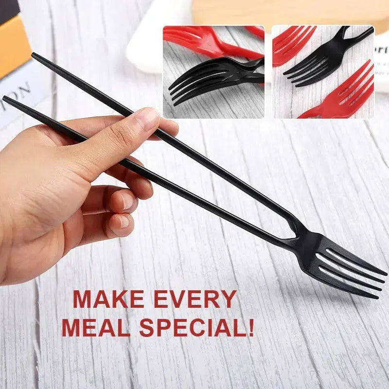 2-in-1 Gabel & Essstäbchen – Ideal für Pasta, Sushi, Salat & Dessert Zorenza