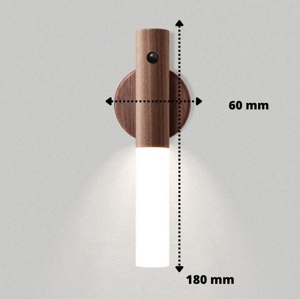 Kabellose Wandlampe | Warmes Licht mit Holzdesign & Sensorfunktion Zorenza