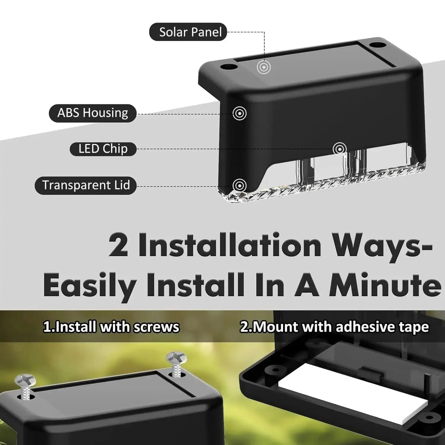 4er-Set Solar-Terrassenlichter – Wetterfestes Außenlicht Zorenza