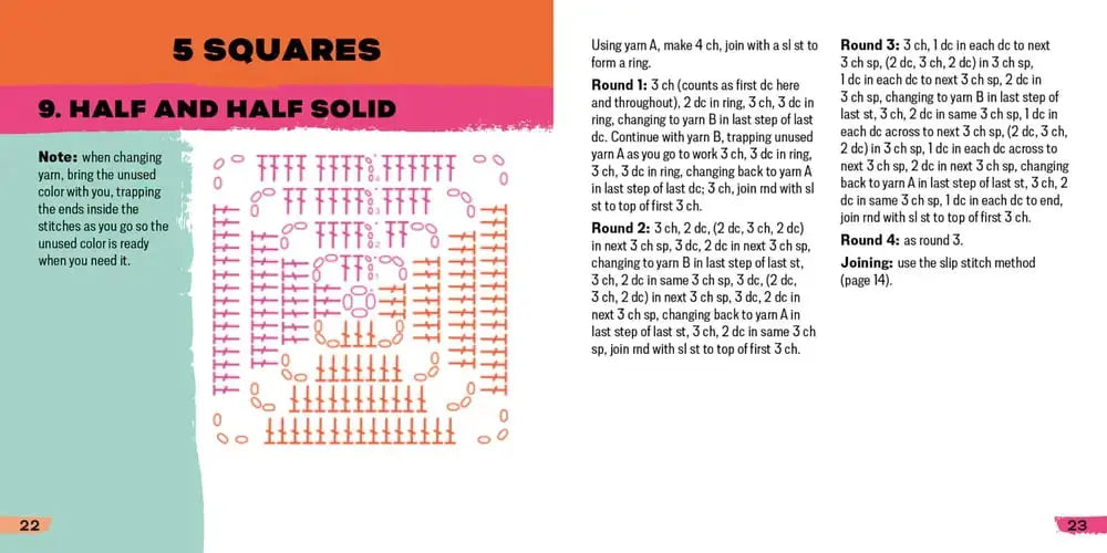 50 Häkelkarten mit bunten Mustern Zorenza