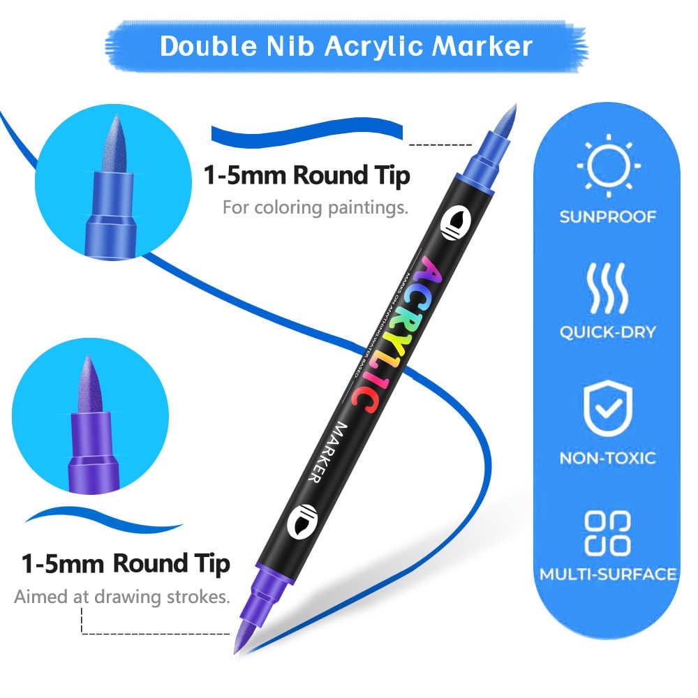 Beidseitige Acrylmarker – Für kreative Projekte und Geschenke Zorenza