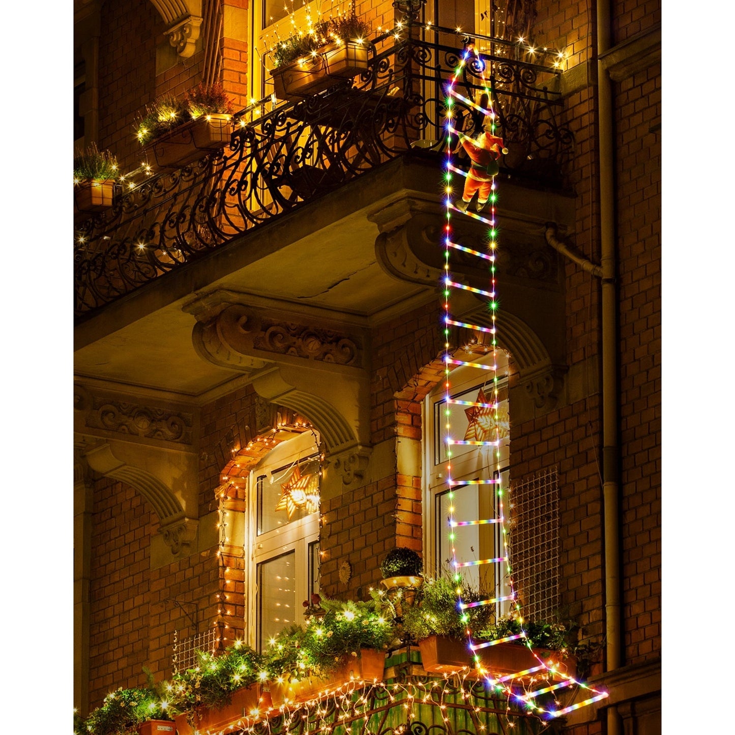 Kletter-Weihnachtsmann LED-Beleuchtung | 3 m, wetterfest & USB Zorenza