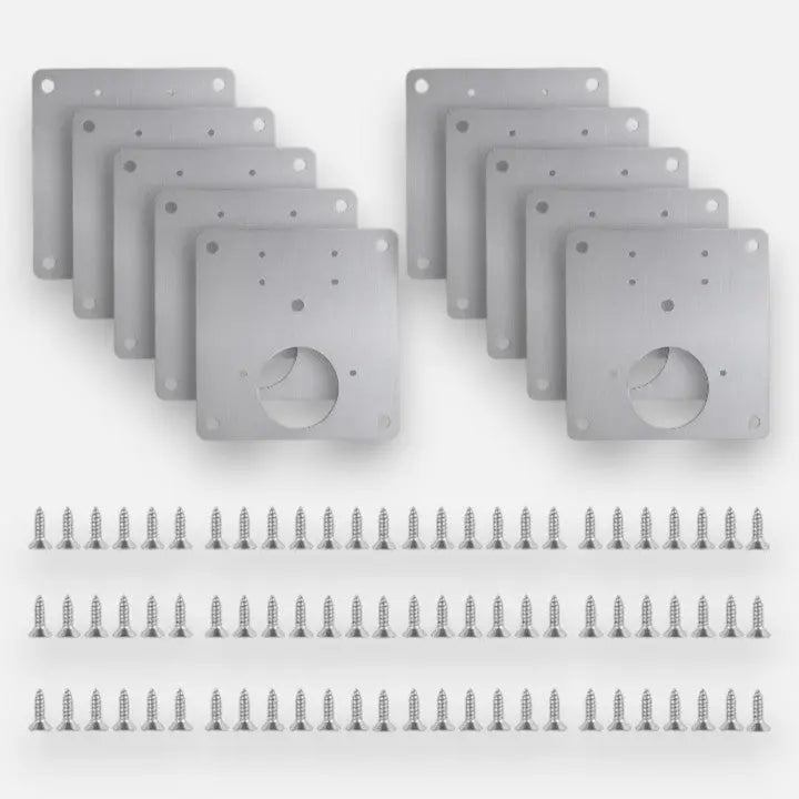 Edelstahl-Montageplatten für Möbelscharniere (10-tlg.) Zorenza