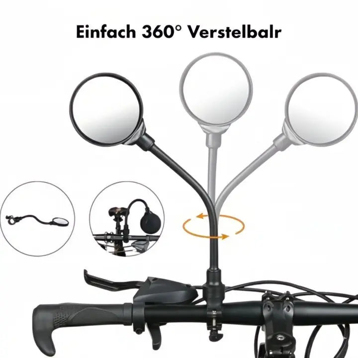 Eleganter Fahrradspiegel – Stabile 360° Sicht für Ihre Sicherheit Zorenza