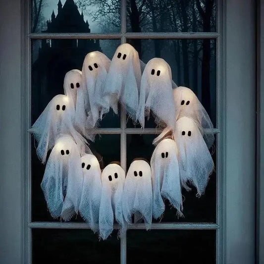 Halloween-Deko-Kranz — Geheimnisvoller Geistglanz für Stimmung Zorenza