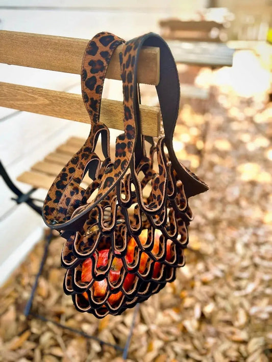 Handgefertigte faltbare Tragetasche aus Leder Zorenza