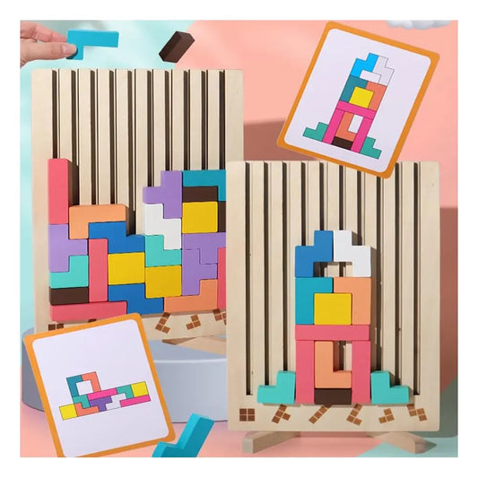 Holz-Stapelspiel – Fördert Logik, Konzentration und Feinmotorik bei Kindern! Zorenza