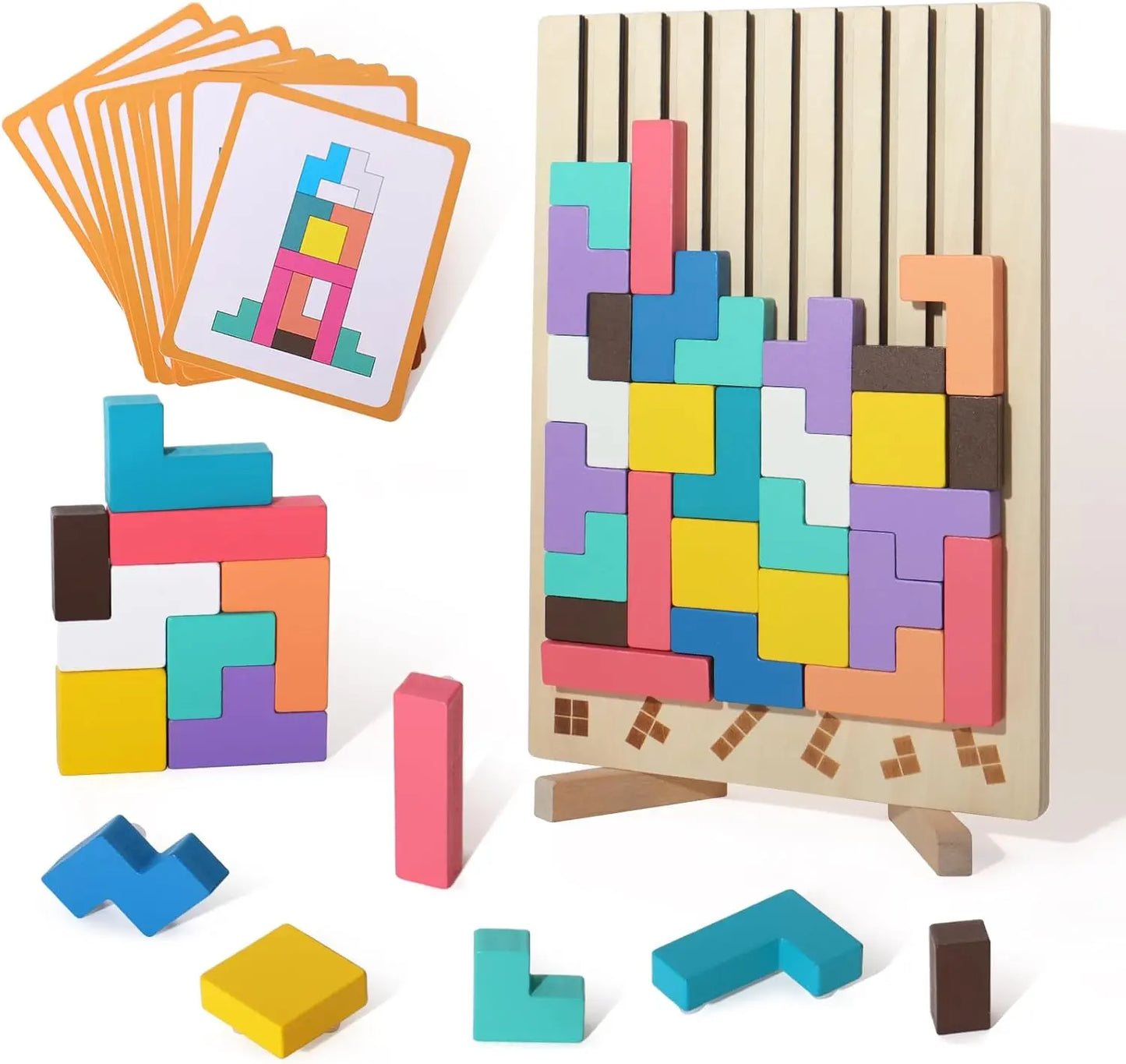 Holz-Stapelspiel – Fördert Logik, Konzentration und Feinmotorik bei Kindern! Zorenza
