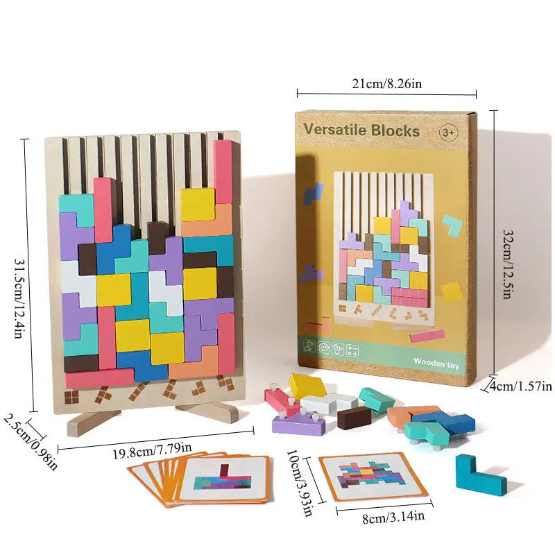 Holz-Stapelspiel – Fördert Logik, Konzentration und Feinmotorik bei Kindern! Zorenza