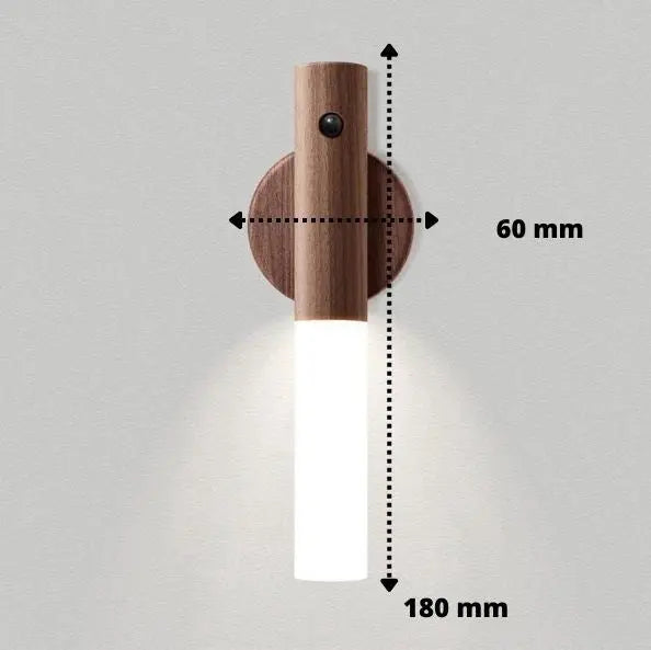 Kabellose Wandlampe | Warmes Licht mit Holzdesign & Sensorfunktion Zorenza