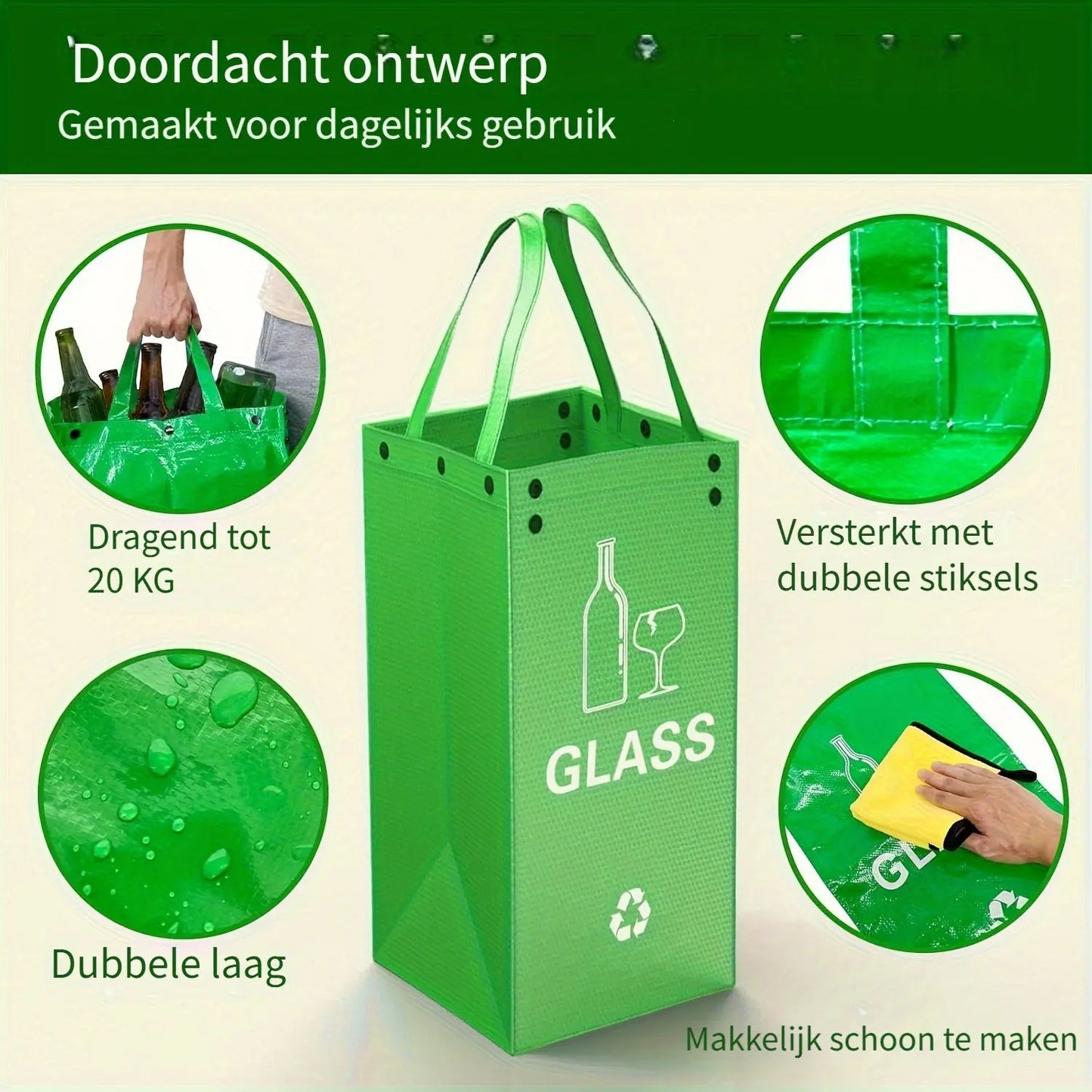 Klappbarer 3-in-1 Mülleimer – Robuster Recyclingbehälter mit großem Fassungsvermögen Zorenza