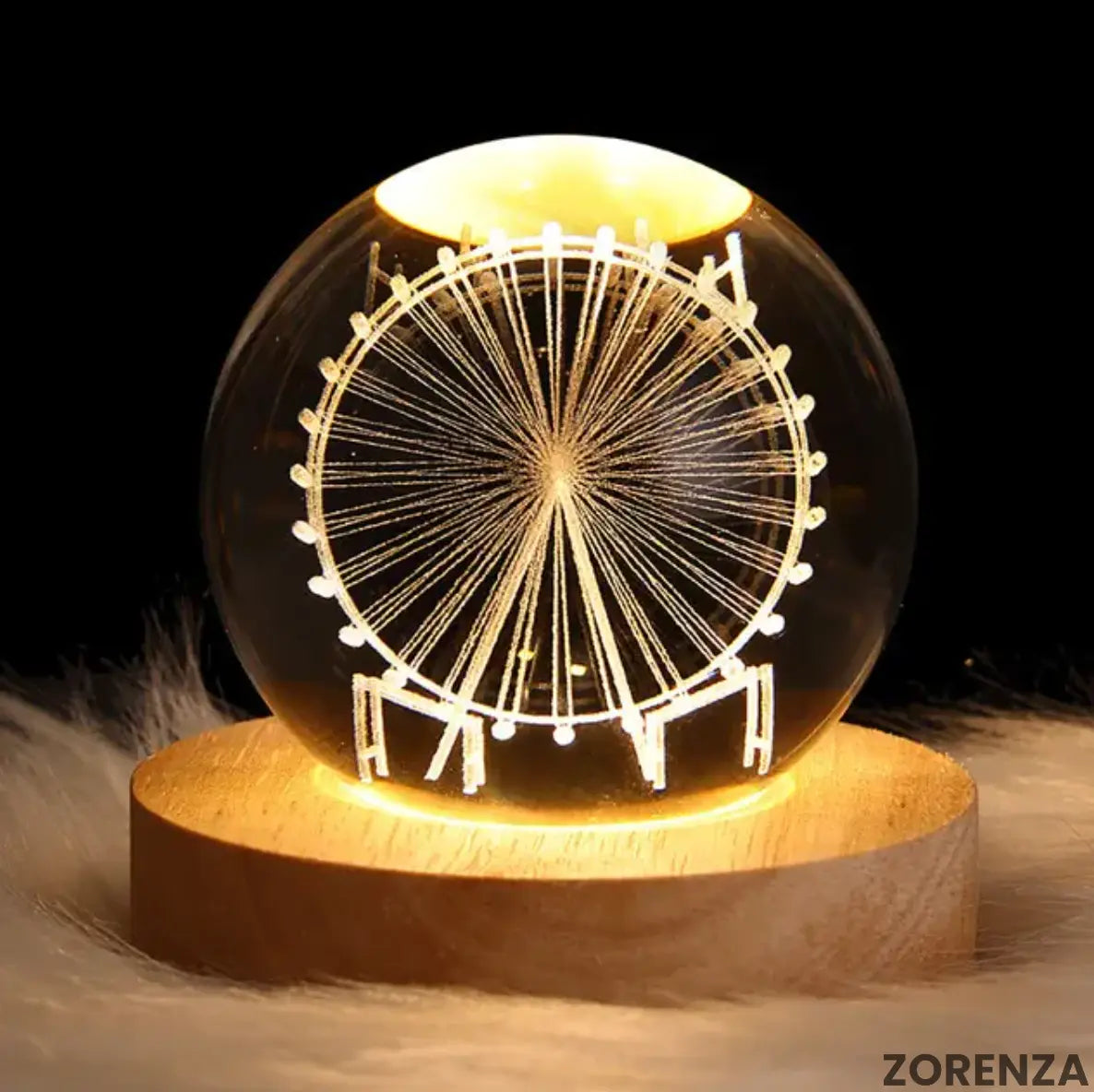 Kristallkugel Nachtlicht – dekorative Lampe Zorenza