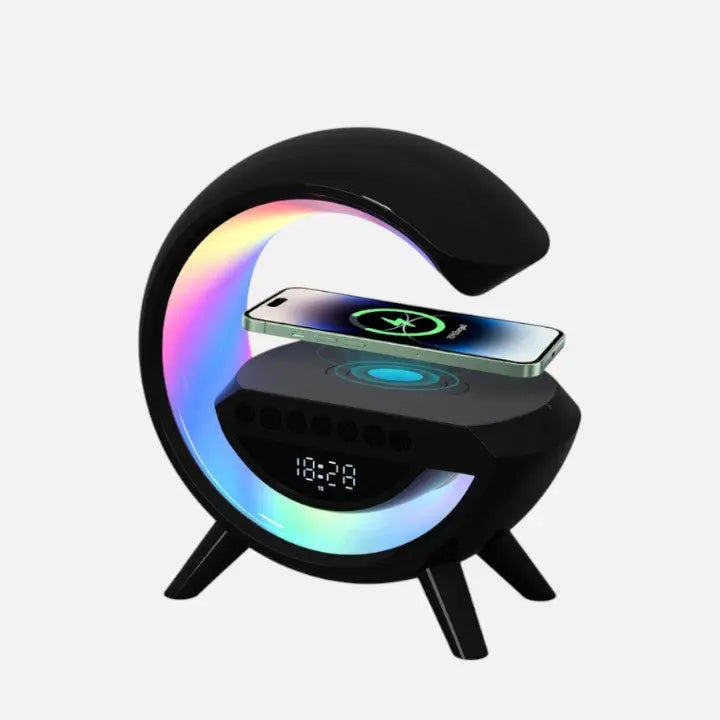 LED-Weckerlampe mit Bluetooth-Lautsprecher & kabelloser Ladefunktion Zorenza