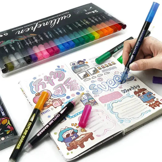 MagicMarkers™ Metallische Umrissmarker (24 Farben Satz) Mivoza Deutschland