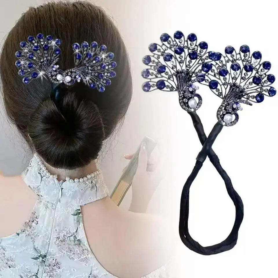 Pfauenflügel Ponytail mit Strass — Perfekt für elegante Abendkleider Mivoza Deutschland