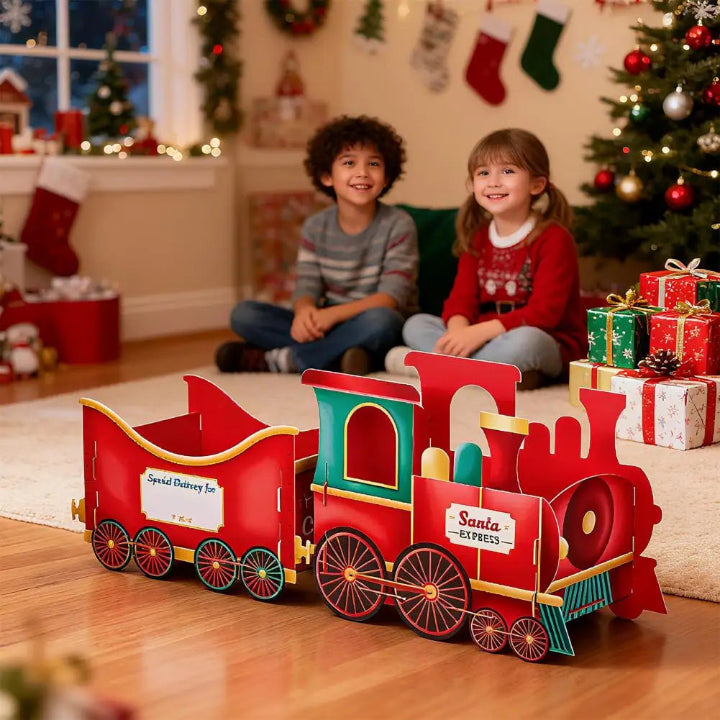 DIY Weihnachtsmann Geschenkzug — Charmante Deko mit Platz für Geschenke Mivoza Deutschland