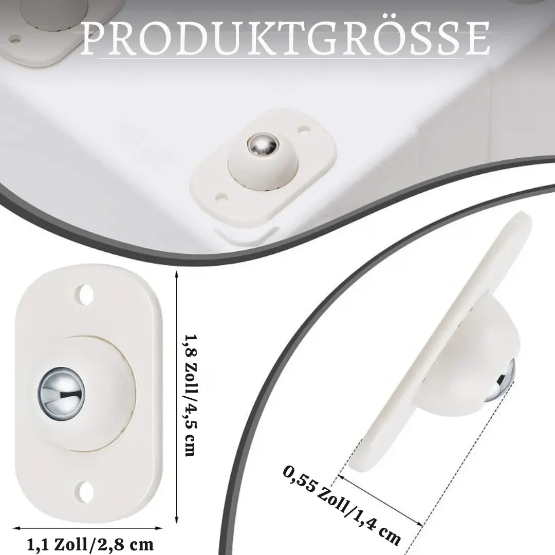 Selbstklebende 360° Edelstahlrollen Zorenza