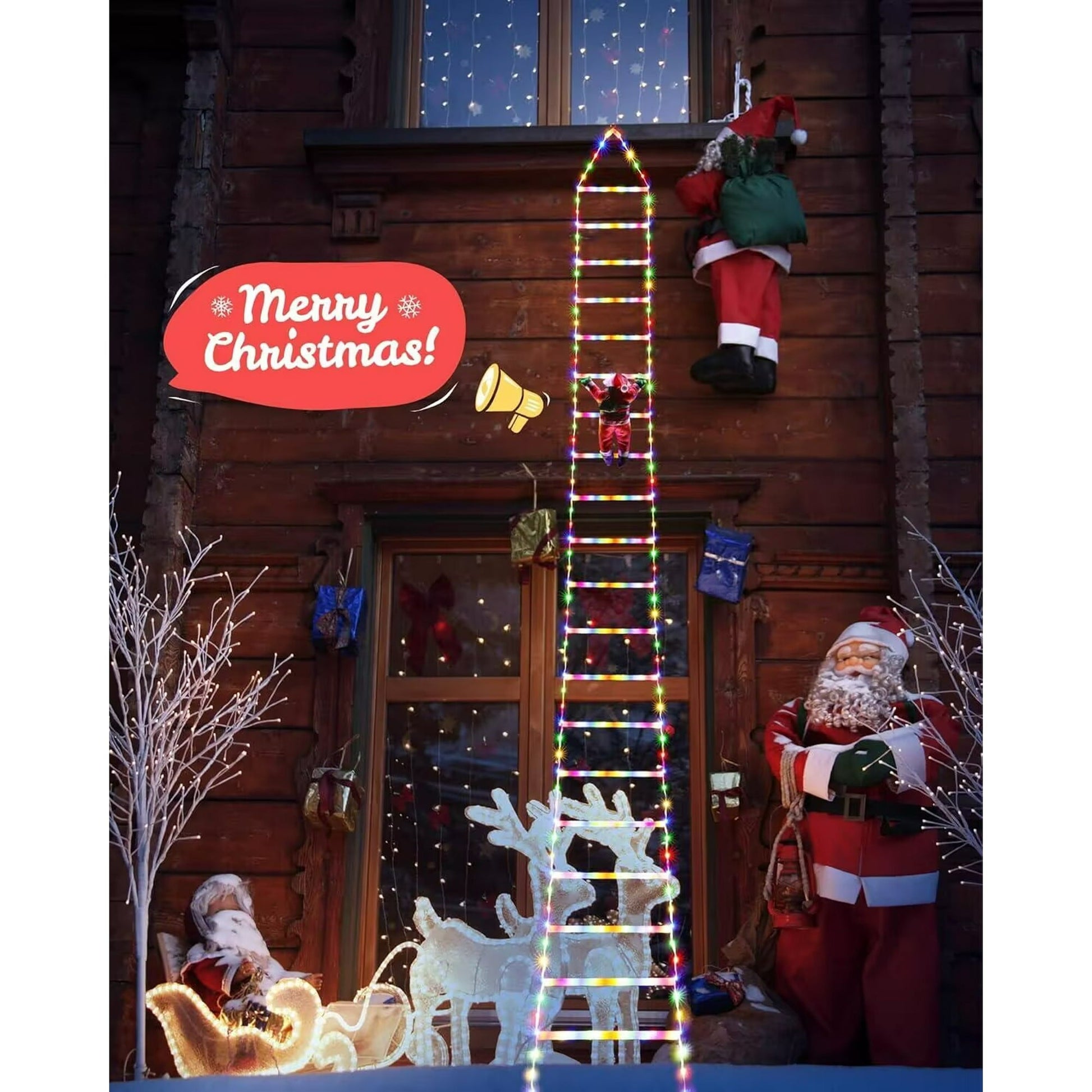 Kletter-Weihnachtsmann LED-Beleuchtung | 3 m, wetterfest & USB Zorenza