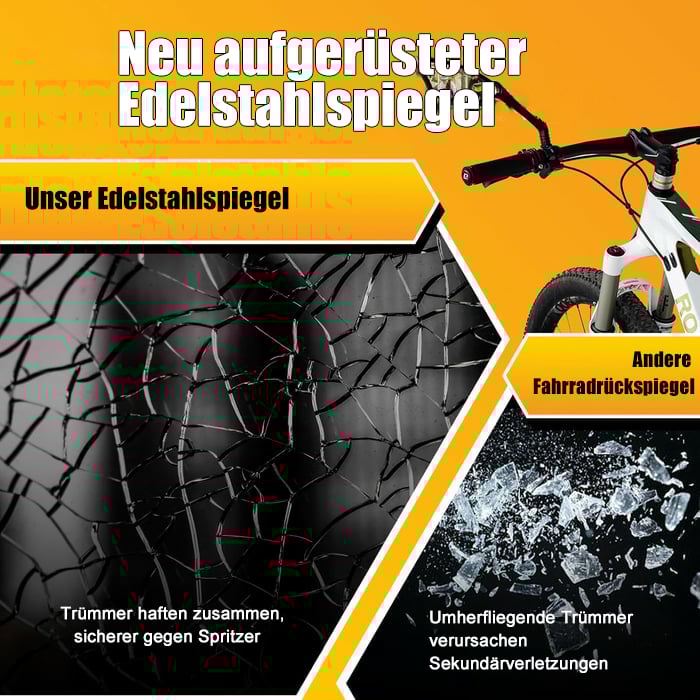 Hochwertiger polierter Edelstahl-Fahrradspiegel – Stoßfest & 360° verstellbar Zorenza