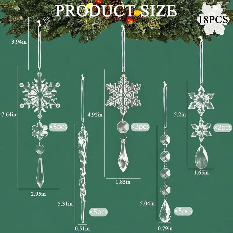 Weihnachtsdeko 18er Set | Kristallklarer Glanz & elegante Formen Zorenza