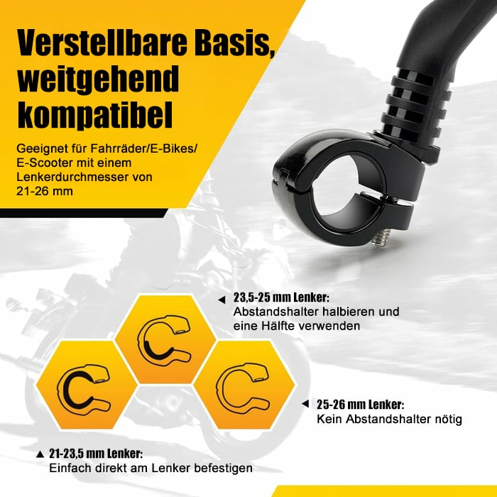 Hochwertiger polierter Edelstahl-Fahrradspiegel – Stoßfest & 360° verstellbar Zorenza