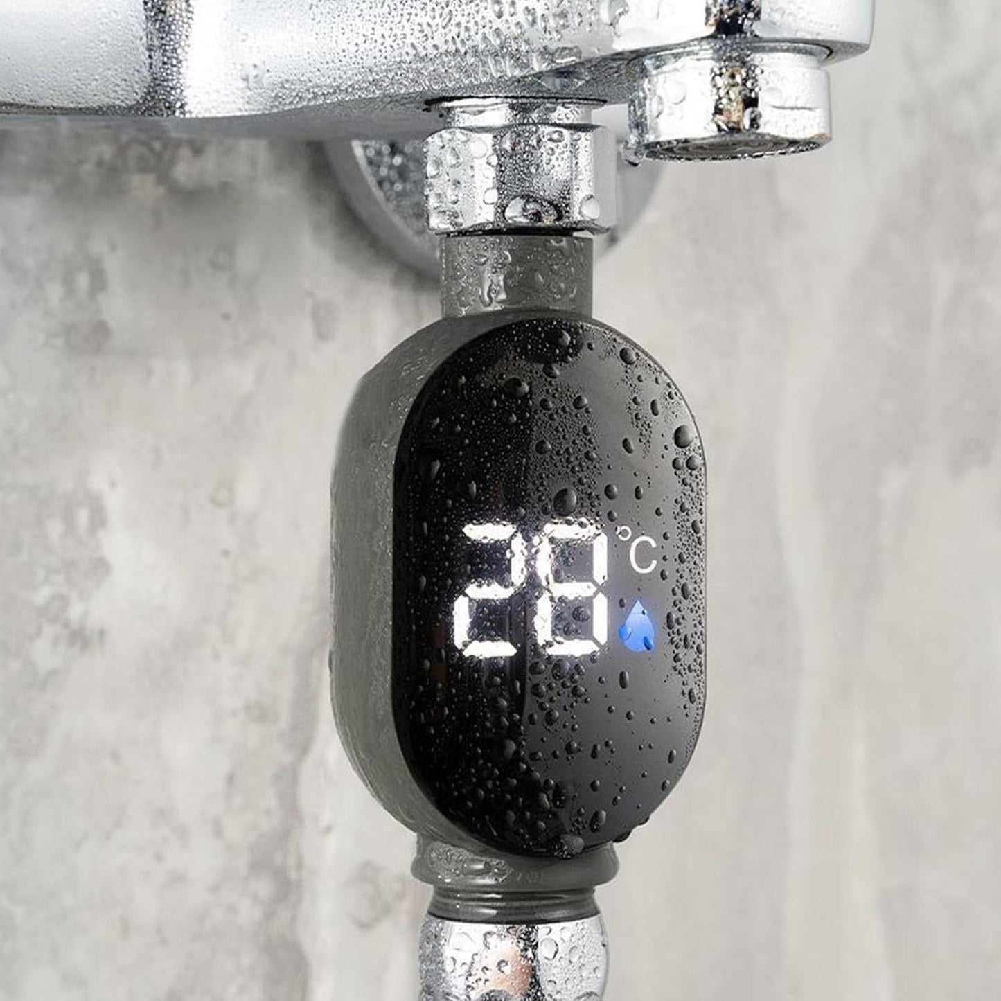 Digitales Duschthermometer | Präzise Temperaturkontrolle mit LED-Display Zorenza