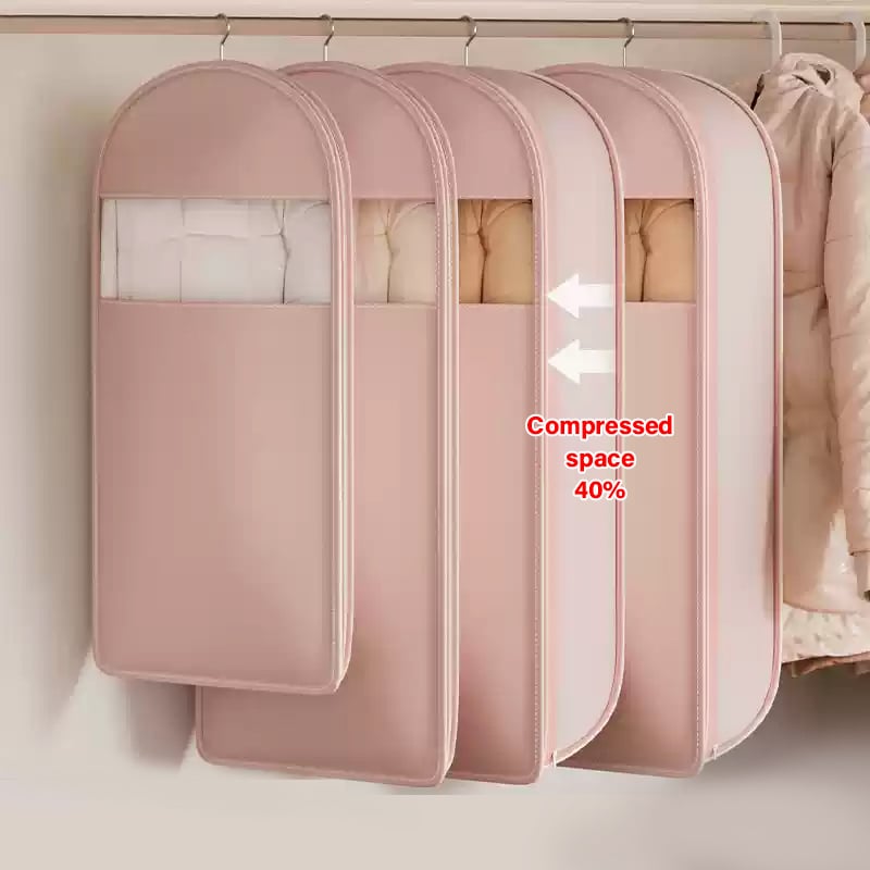 🔥2025  Space Saving Hanging Garment Bag with Self Compression Zipper Zorenza