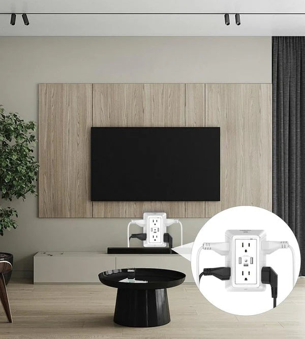 Steckdosenleiste | 6 Steckdosen & USB-Ports mit Nachtlicht Zorenza