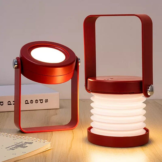 Faltbare Laternen-Tischlampe | Eleganter Buchenholzgriff & LED-Licht Zorenza