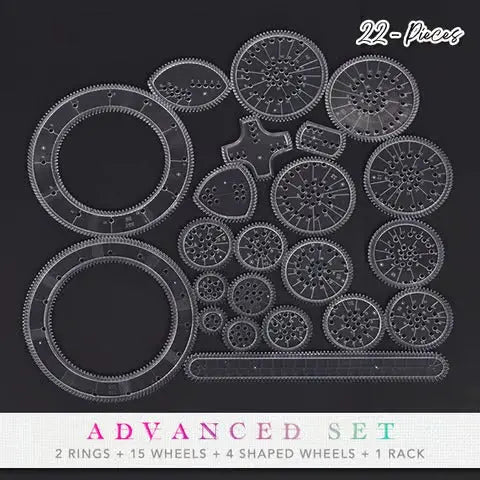 22-teiliges Spiral-Lineal-Set – Kreatives Zeichnen mit System Zorenza