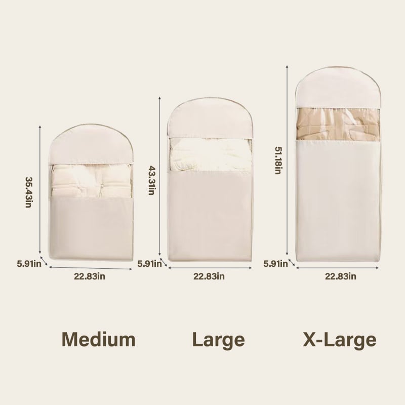 🔥2025  Space Saving Hanging Garment Bag with Self Compression Zipper Zorenza