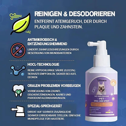 1+1 GRATIS | Natürliches zahnreinigungsspray für hunde und katzen Zorenza