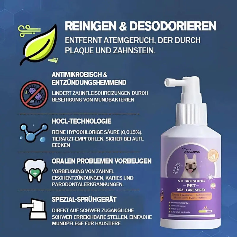 1+1 GRATIS | Natürliches zahnreinigungsspray für hunde und katzen Zorenza