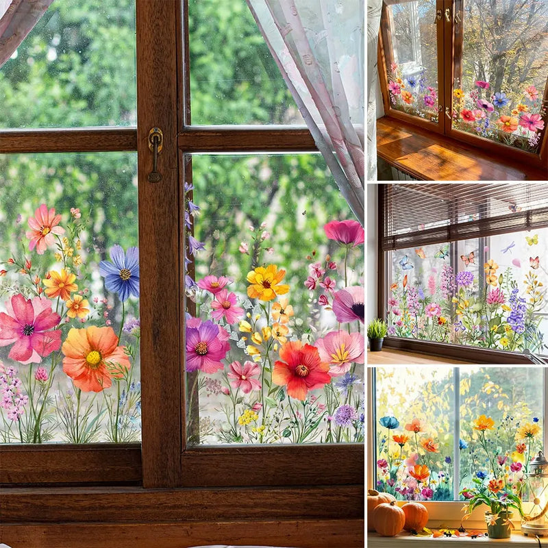 1+1 Gratis | Bunte Blumenstrauß Fensteraufkleber Zorenza