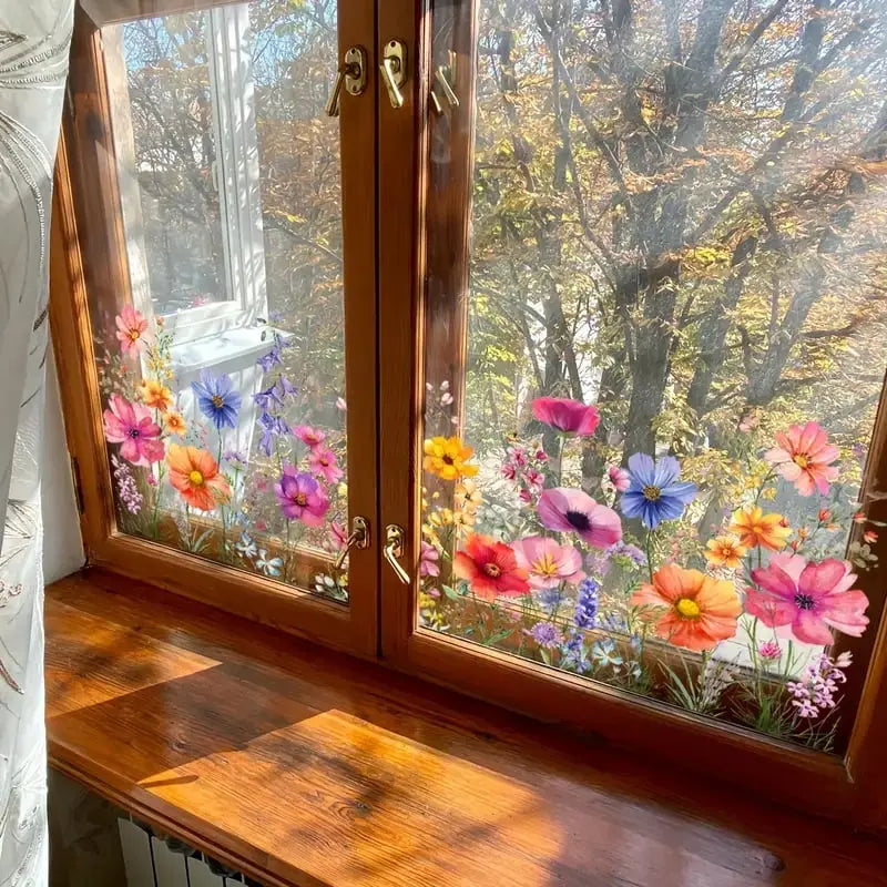1+1 Gratis | Bunte Blumenstrauß Fensteraufkleber Zorenza