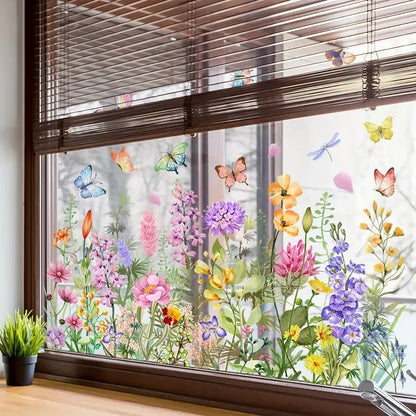 1+1 Gratis | Bunte Blumenstrauß Fensteraufkleber Zorenza