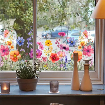1+1 Gratis | Bunte Blumenstrauß Fensteraufkleber Zorenza
