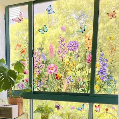 1+1 Gratis | Bunte Blumenstrauß Fensteraufkleber Zorenza