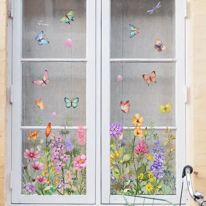 1+1 Gratis | Bunte Blumenstrauß Fensteraufkleber Zorenza