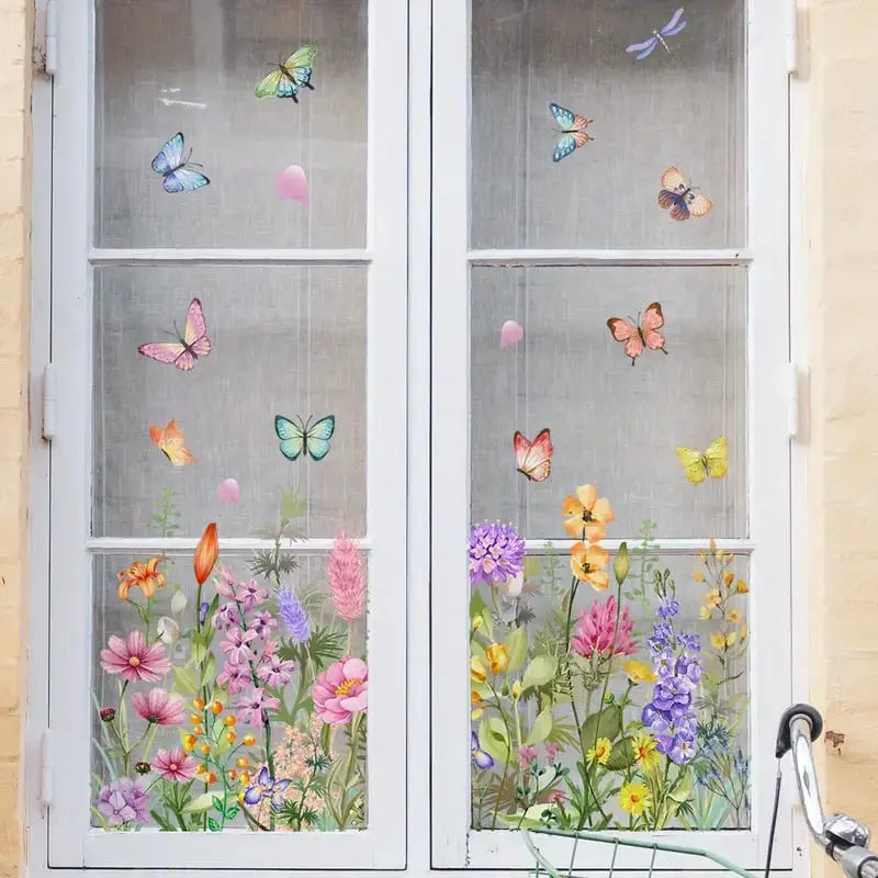 1+1 Gratis | Bunte Blumenstrauß Fensteraufkleber Zorenza