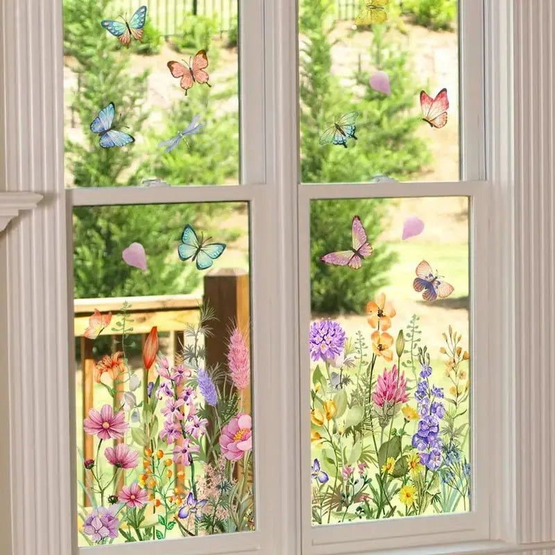 1+1 Gratis | Bunte Blumenstrauß Fensteraufkleber Zorenza