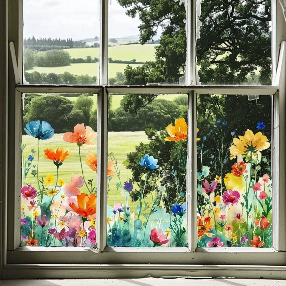 1+1 Gratis | Bunte Blumenstrauß Fensteraufkleber Zorenza