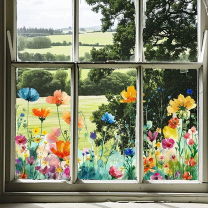 1+1 Gratis | Bunte Blumenstrauß Fensteraufkleber Zorenza