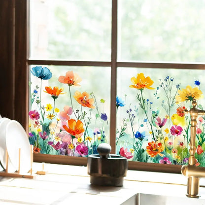1+1 Gratis | Bunte Blumenstrauß Fensteraufkleber Zorenza