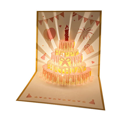 3D Pop-up Geburtstagskarte – handgemachte Grußkarte mit LED-Licht und Musik Zorenza