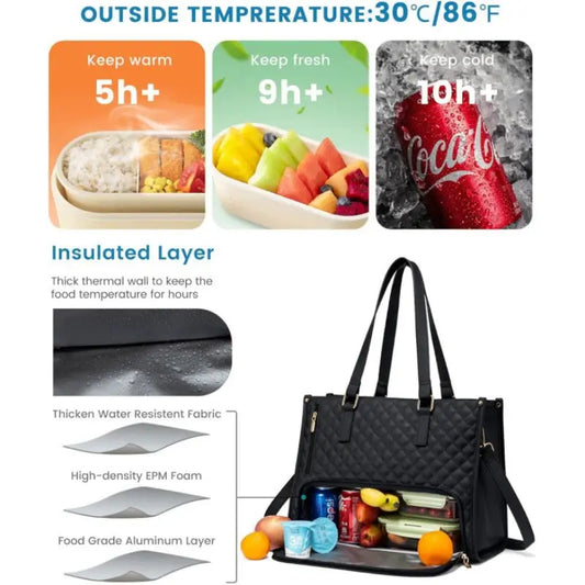 2-in-1 Elegante Tasche mit Isoliertem Lebensmittel-Fach Zorenza