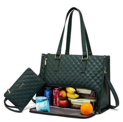 2-in-1 Elegante Tasche mit Isoliertem Lebensmittel-Fach Zorenza